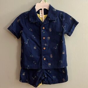Carter’s Toddler Boy Collared Shirt Spring/Summer 3 Pc. Set-Ocean Life-18 month